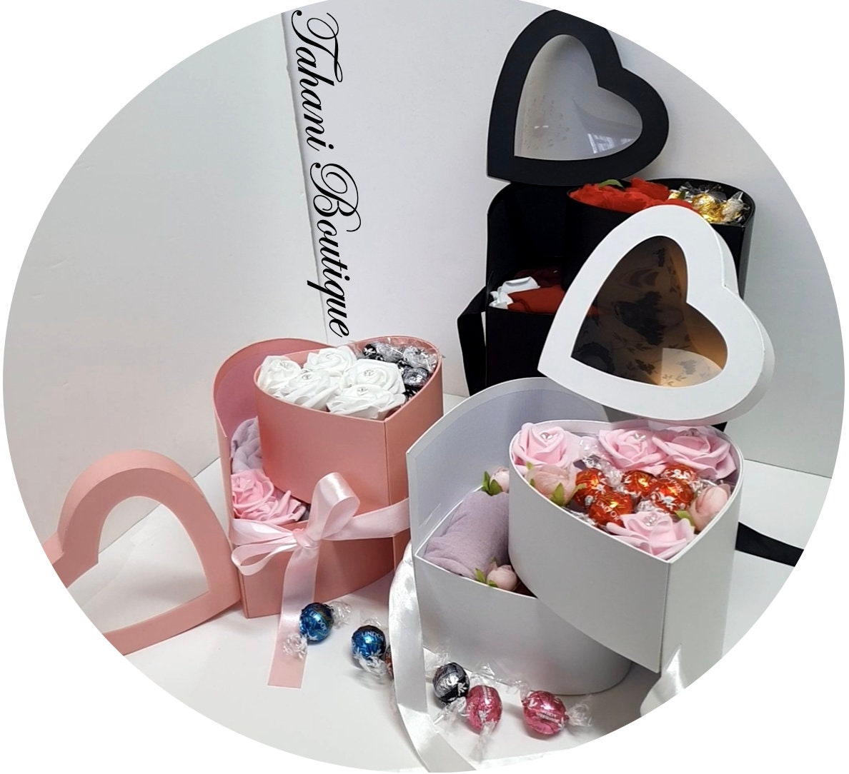 Heart 2 Tier Sliding Chamber Hijab Gift Box