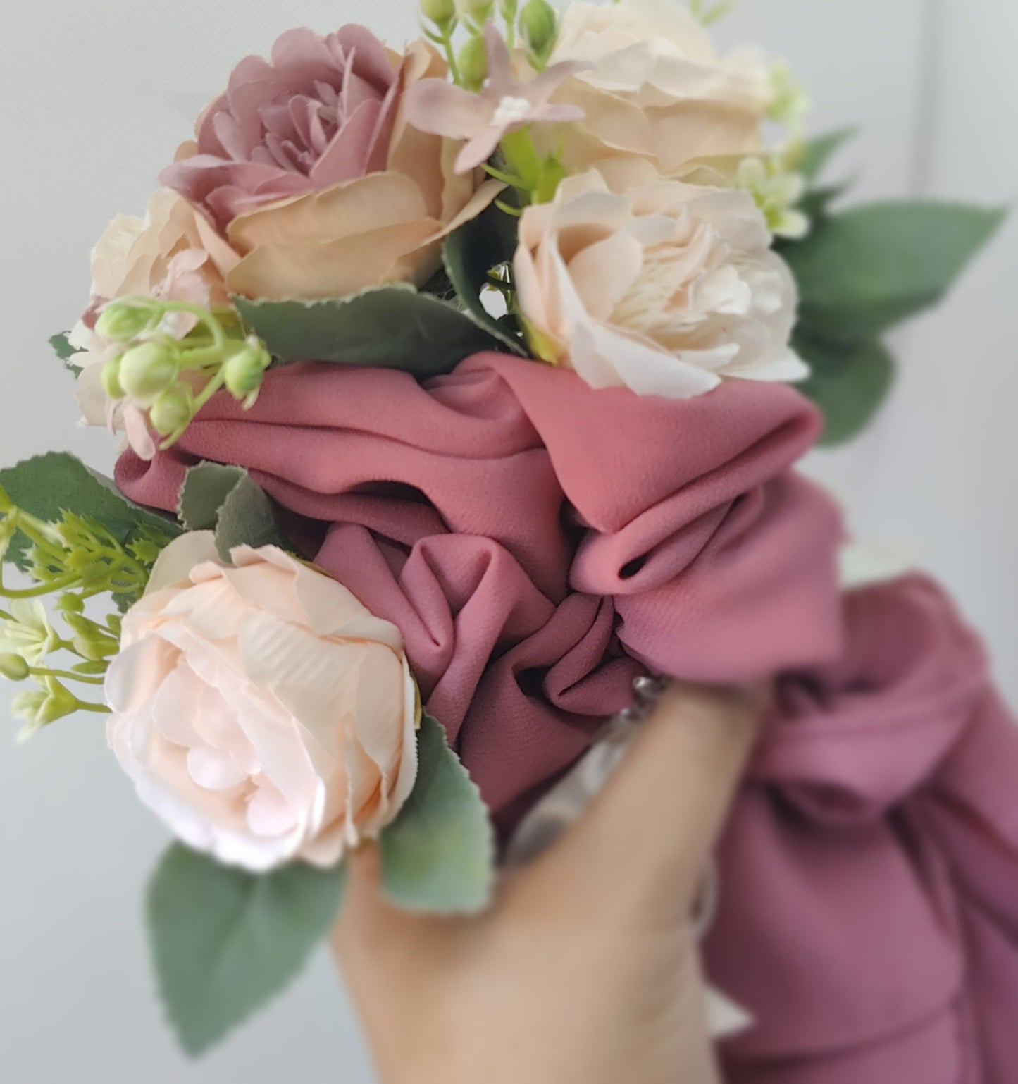 Hijab bouquet in Gift bag with clear window
