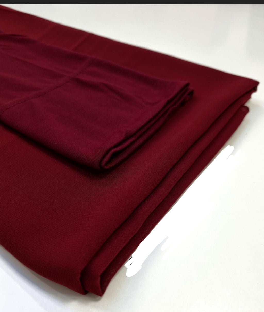 Hijab Chiffon And Matching  Cap Set