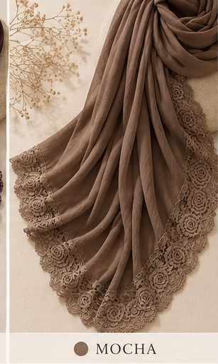 Premium Modal Lace Hijab,Soft Lightweight Women's Hijab,Tahani Boutique