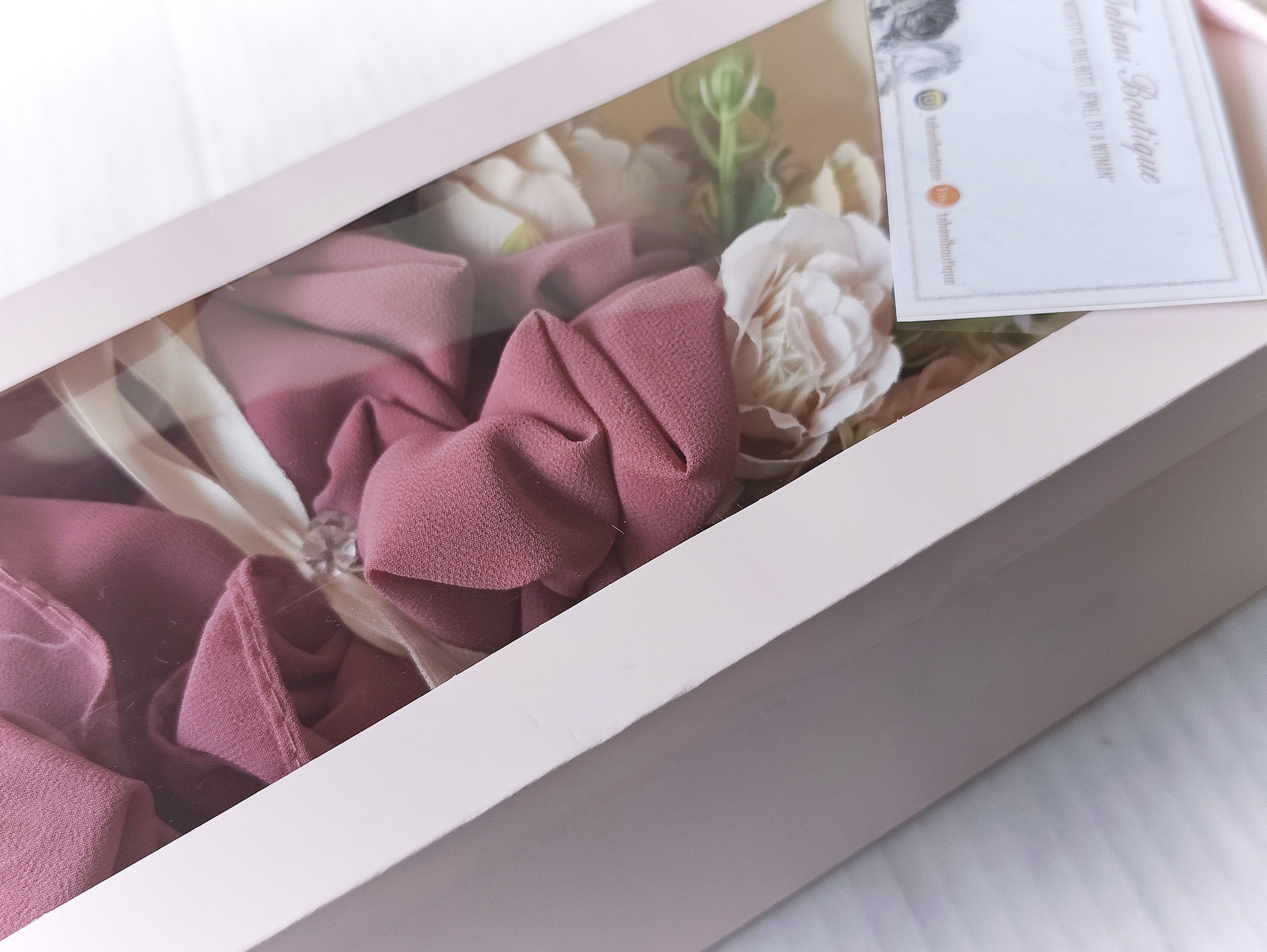 Grand Hijab bouquet in Gift bag with Clear Window