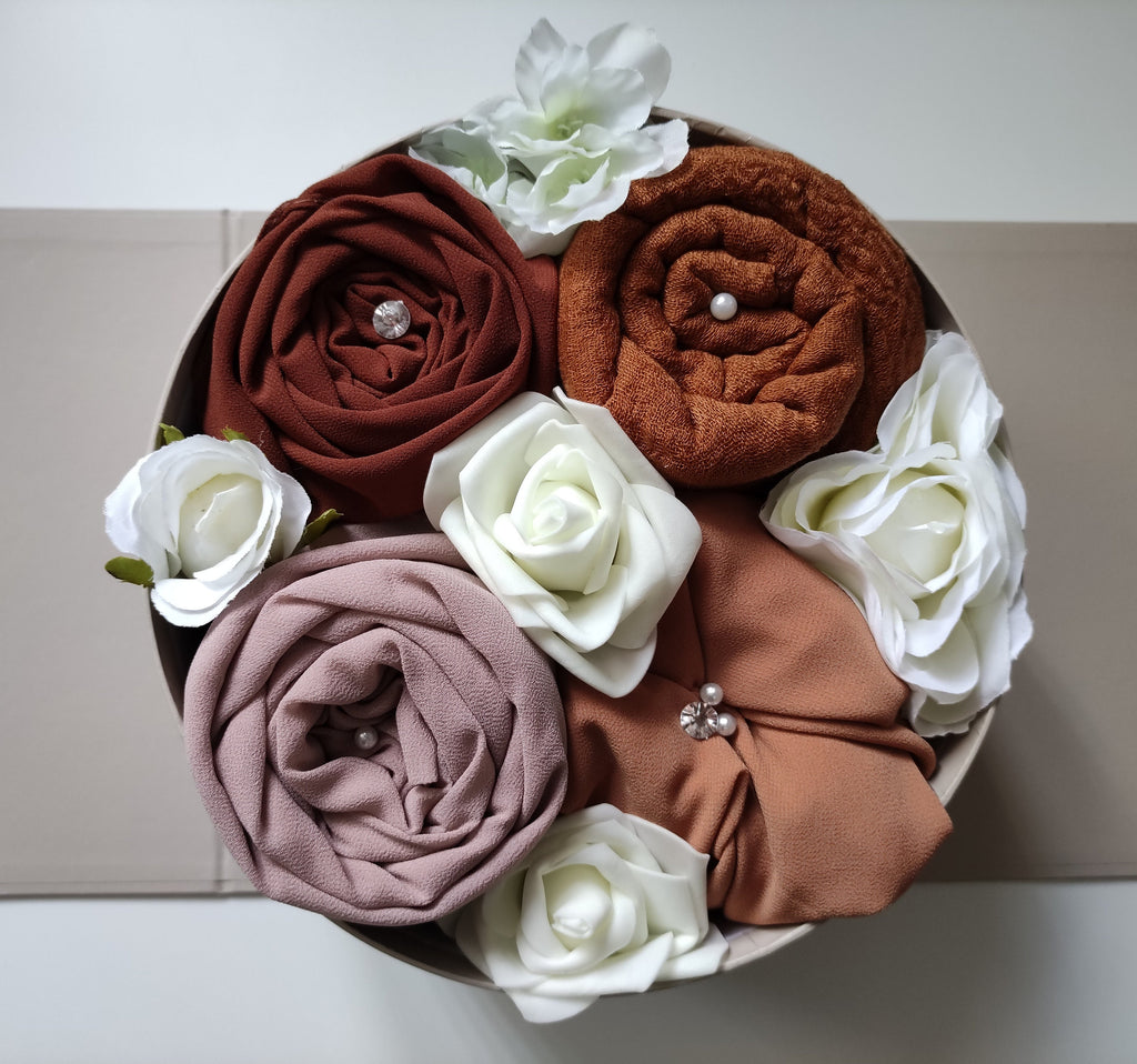 Pandora's Hijab Gift Bouquet – Grey Luxury Keepsake Box
