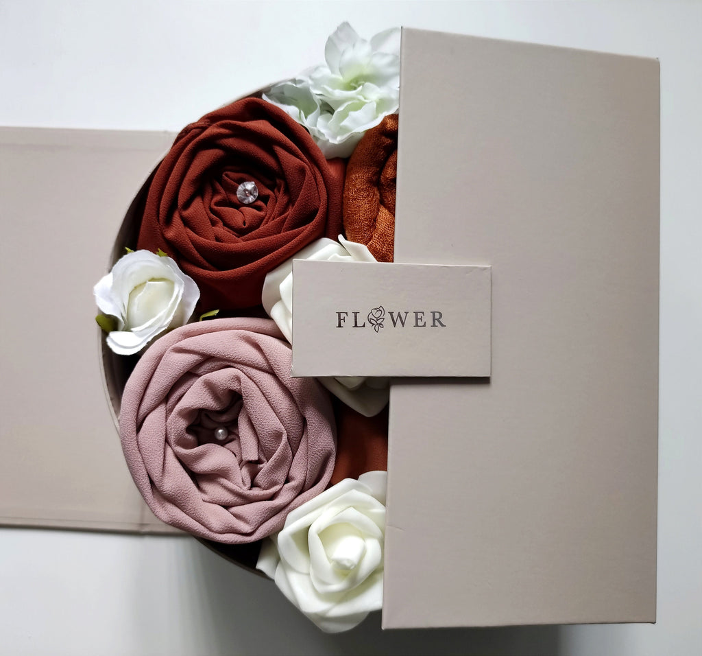 Pandora's Hijab Gift Bouquet – Grey Luxury Keepsake Box